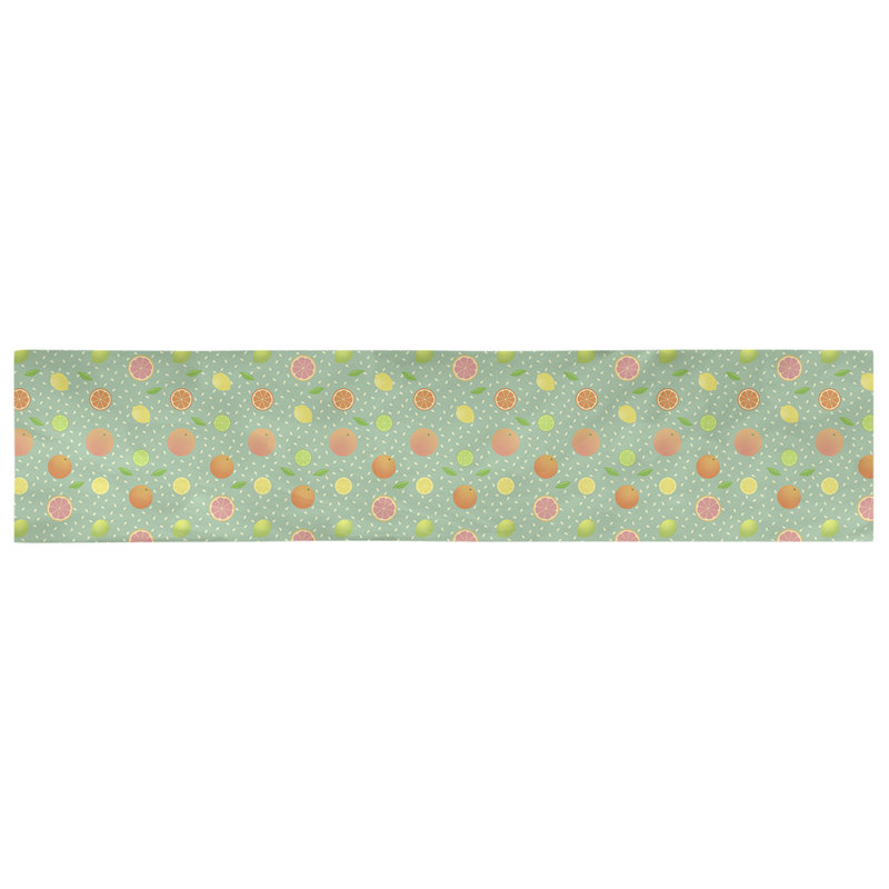 Chemin de table géométrique avicia, 73,5 po x 17,5 po, Vert, Coton