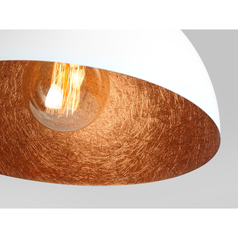 Willow 1 - Light Dome Pendant, White, 100cm H x 50cm W x 50cm D