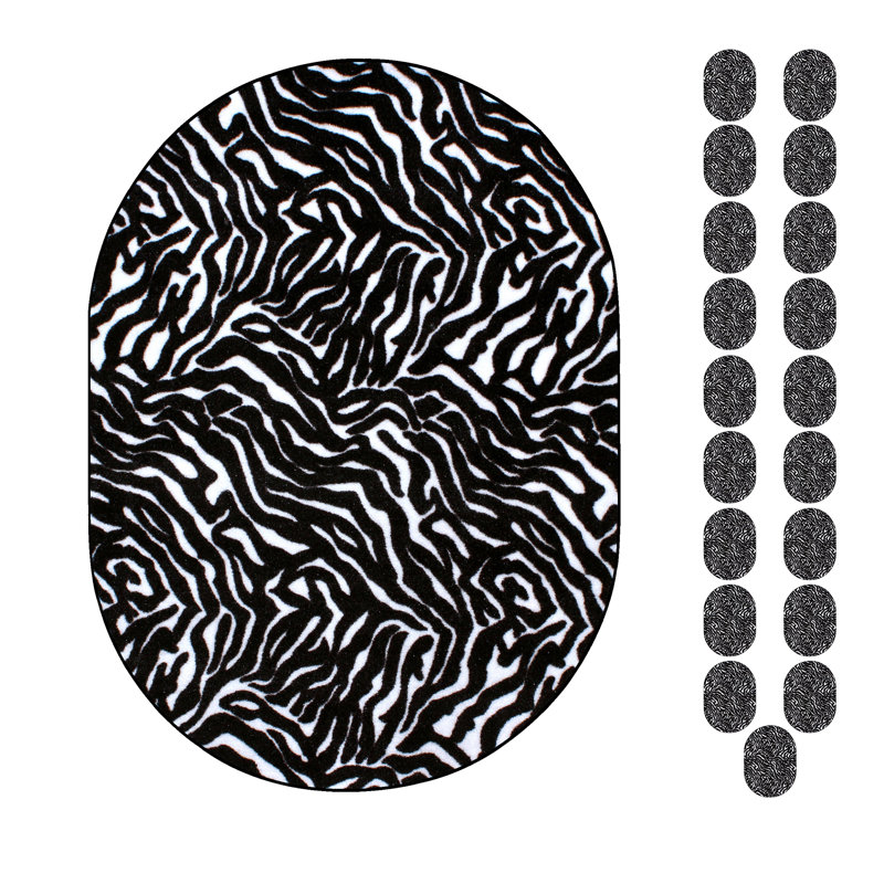 Ensemble de tapis en nylon touffeté Berenize, Ovale 1 pi 5 po x 2 pi 2 po