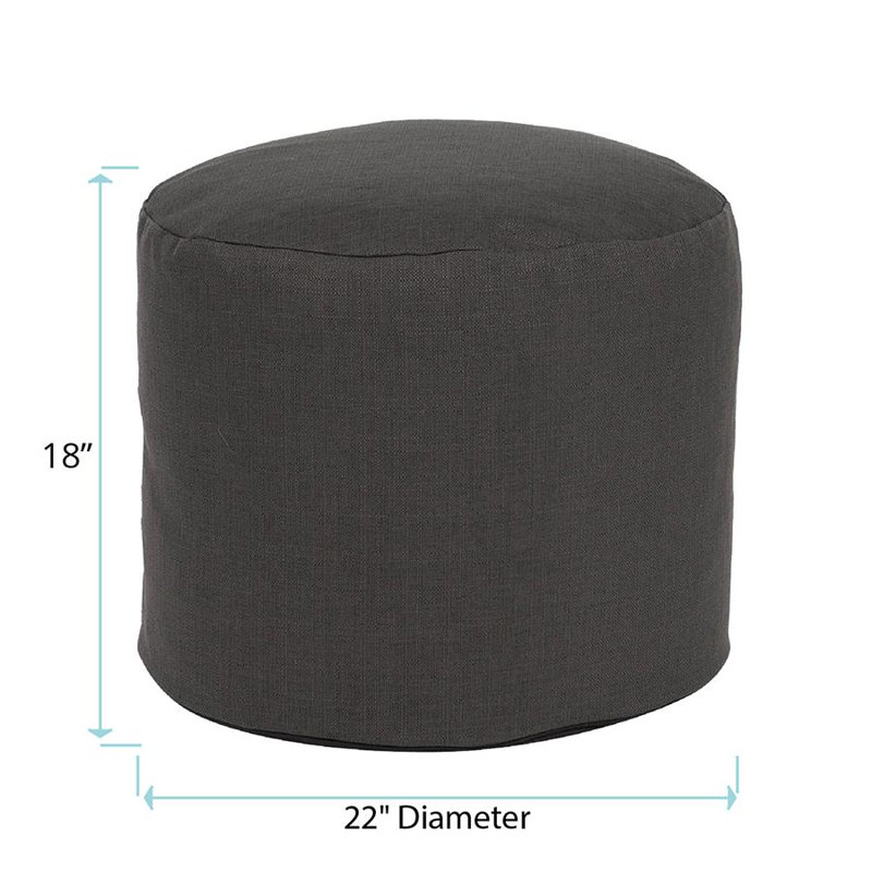 Vinita Upholstered Pouf, Charcoal
