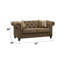 Causeuse Aurelia en lin brun avec 2 coussins