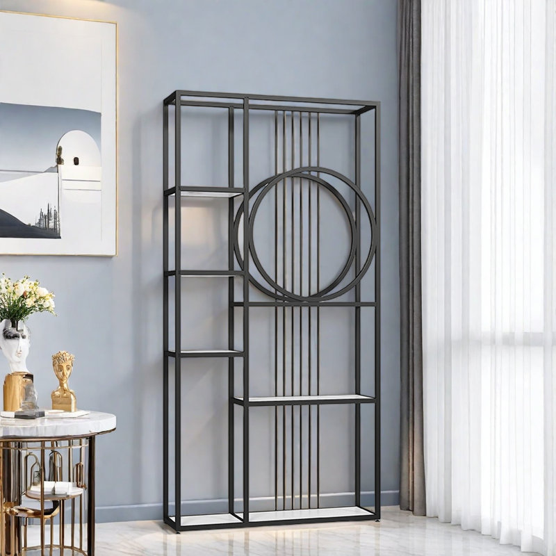 Deangelis, (6 tablettes) H 78,7 po x L 39,3 po x l 11,8 po, Noir / blanc