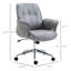 Chaise de bureau en microfibre, chaise de bureau d'ordinateur touffetée à boutons à hauteur réglable avec roulettes pivotantes, fonction d'inclinaison et accoudoirs rembourrés, gris clair