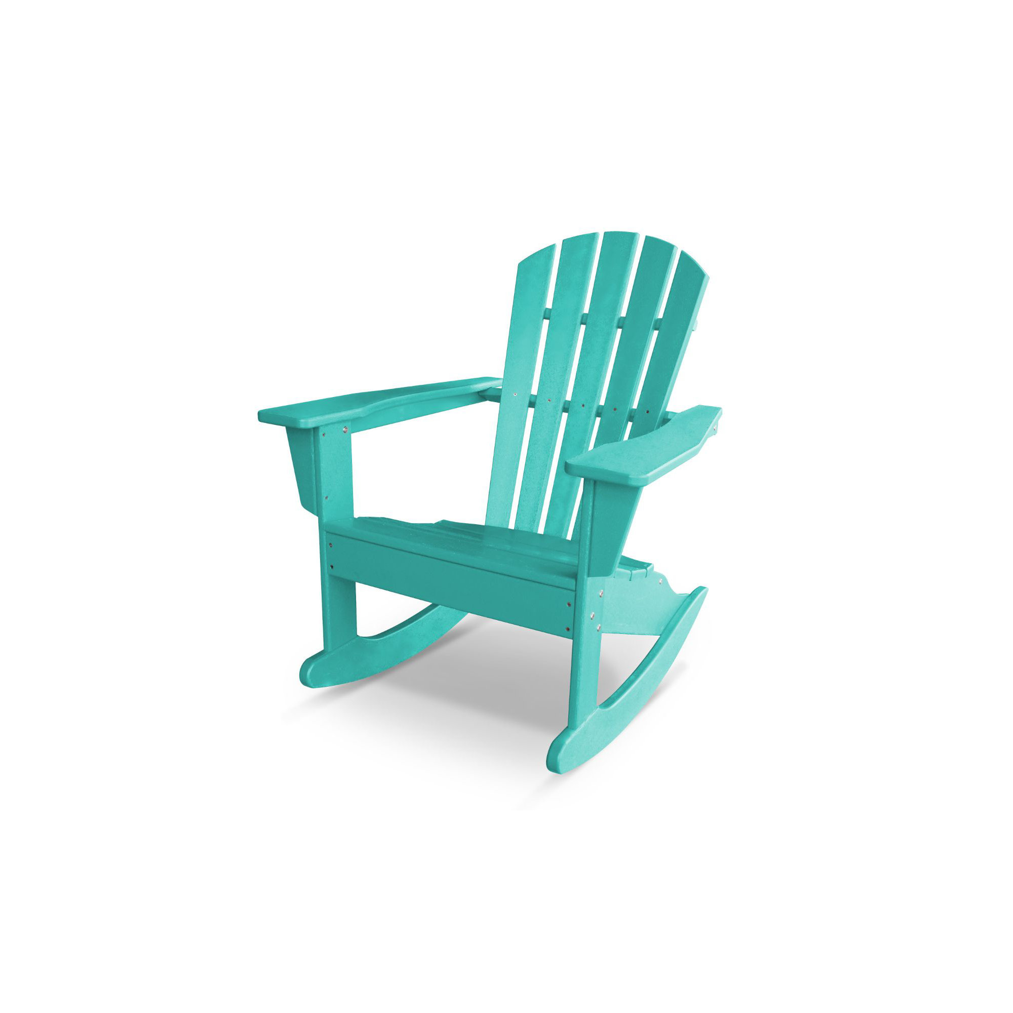 POLYWOOD Palm Coast Adirondack Rocking Chair, Aruba