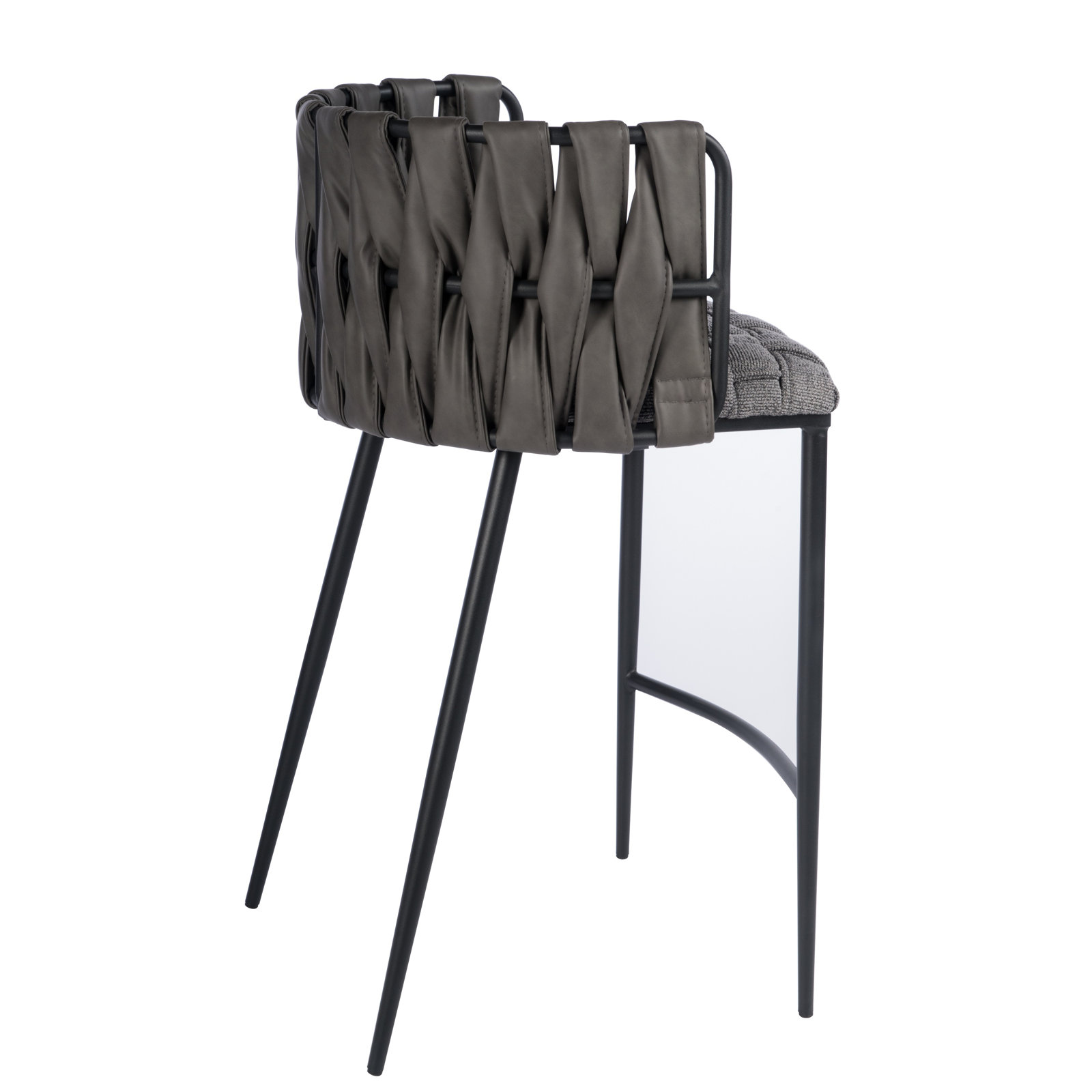 Tyrone 27" Counter Stool, Dark Gray, Black