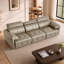 Canapé-lit modulaire escamotable électrique en cuir véritable 112 po 3 places beige-66493167