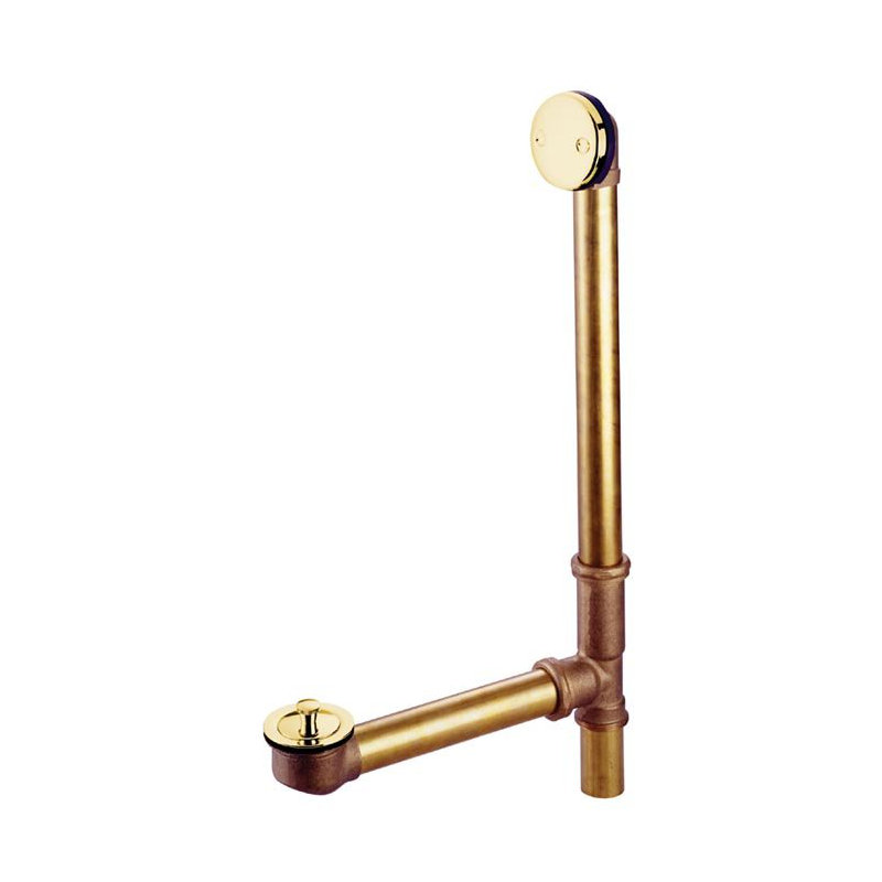 Twist' N  Leg Tub Drain With Overflow, Polished Brass