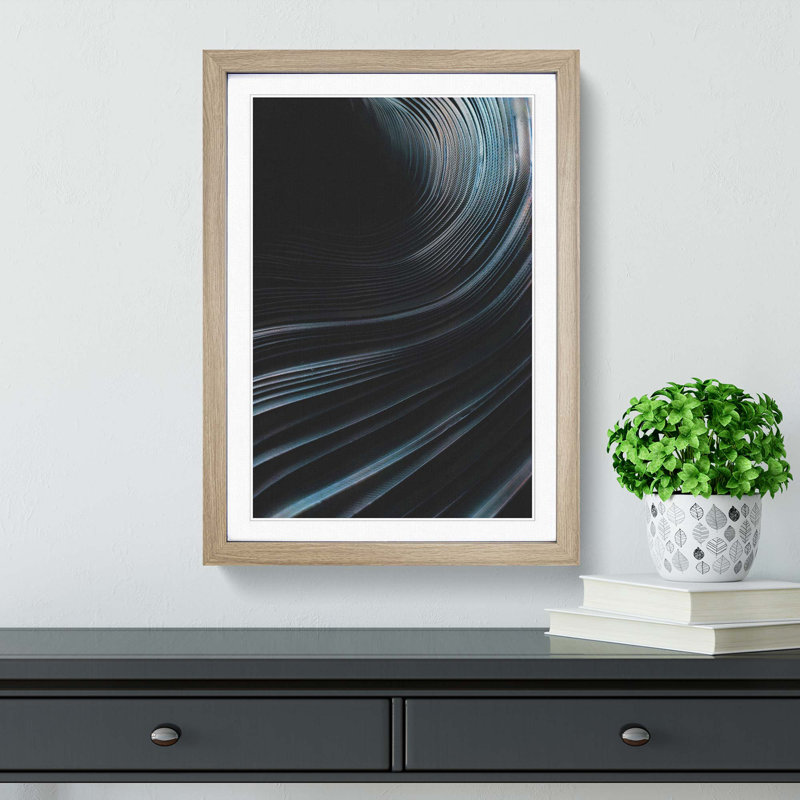 Moving Lines in Abstract - Picture Frame Photograph Print, Oak Framed, 36cm H x 27cm W x 2cm D