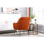 Fauteuil Mid-Century moderne en velours avec pieds dorés, assemblage rapide et simple (style orange en orange charmant - illumine vos espaces de vie)-246766274