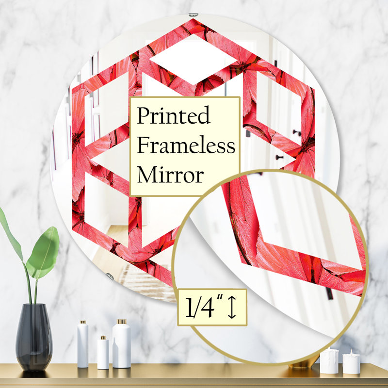 Miroir mural Hexagon Star Butterflies, H 31,5 po x l po