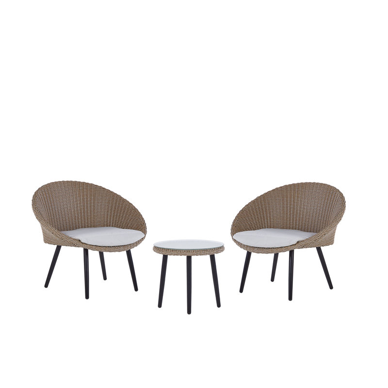 Magby 2 - Person Patio Dining Set Round Table with Cushions Included