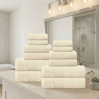 Ensemble de serviettes de bain 100% coton Phoebe 500 g / m² Home Weavers Ivoire