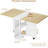 Folding Dining Table, Drop Leaf Dining Table With 6 Wheels And 2-Layer Storage Shelf, Space Saving Dining Table For Small Spaces (Natural Wood, 50.1" D X 31.4" W X 29.5" H)