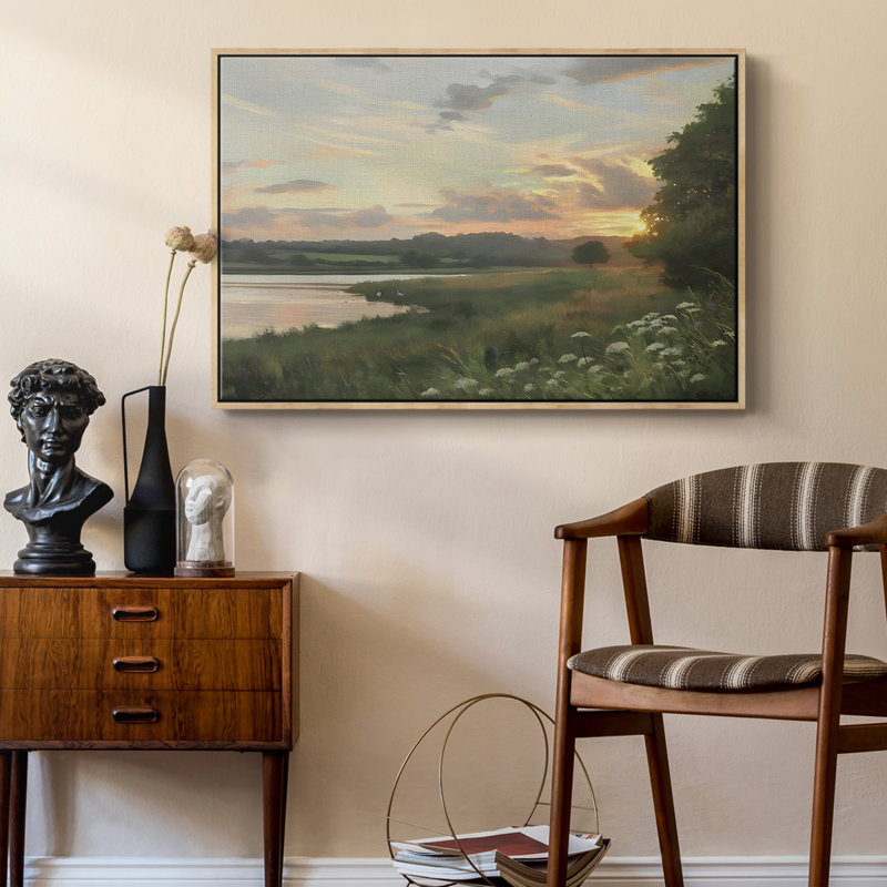 "Vintage Landscape -DCCCLI" sur toile, H 25 po x l 37 po x P 2 po, Toile naturelle avec cadre flottant