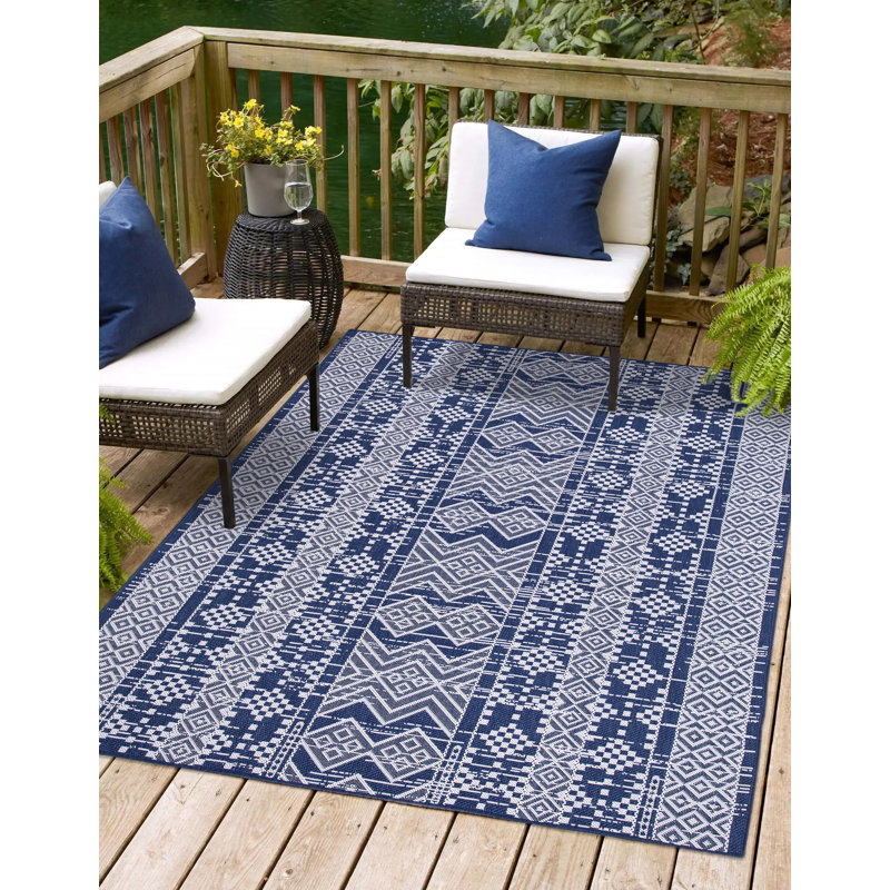 Jesie Geometric Indoor / Outdoor Rug, Rectangle 5'3" x 7'6"