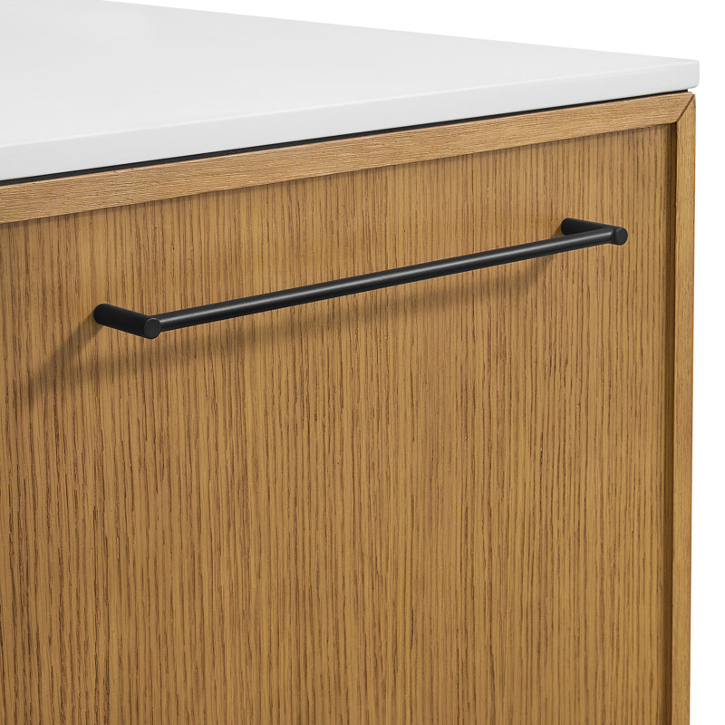 Brookline Kitchen Island 36" White Quartz Countertop