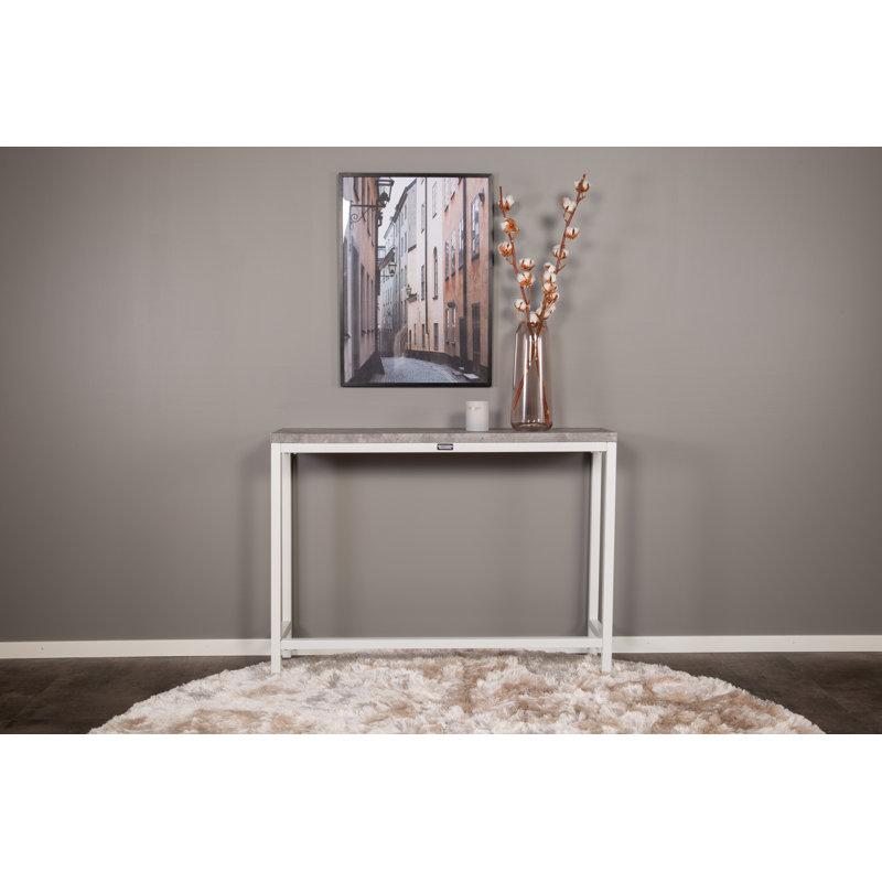 Kumani End Table, White, Concrete