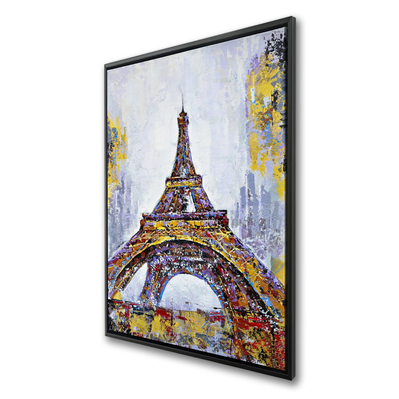 Abstract Paint Splash Eiffel Tower | Contemporary Canvas Art