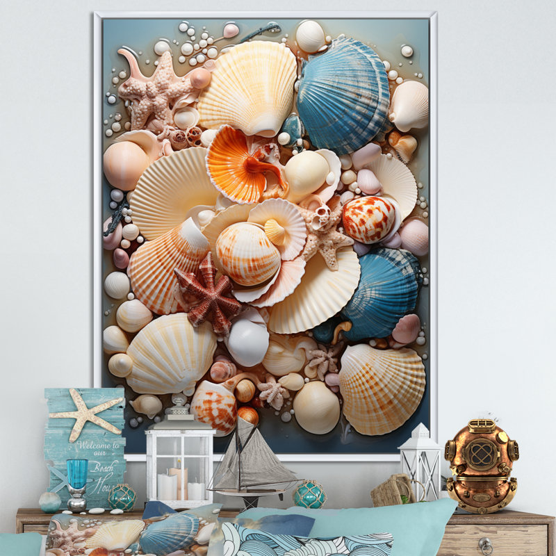 «Beach Photo Seashell Symphony V - Coastal Animal», reproduction d'art mural, H 20 po x l 12 po x P 1 po