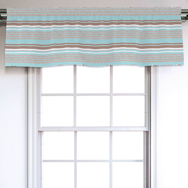 Sateen Striped Ruffled Window Valance