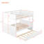 Lit superposé double au-dessus d'un lit gigogne simple, blanc - Espace pour lit gigogne détachable facile à réarranger-380197971