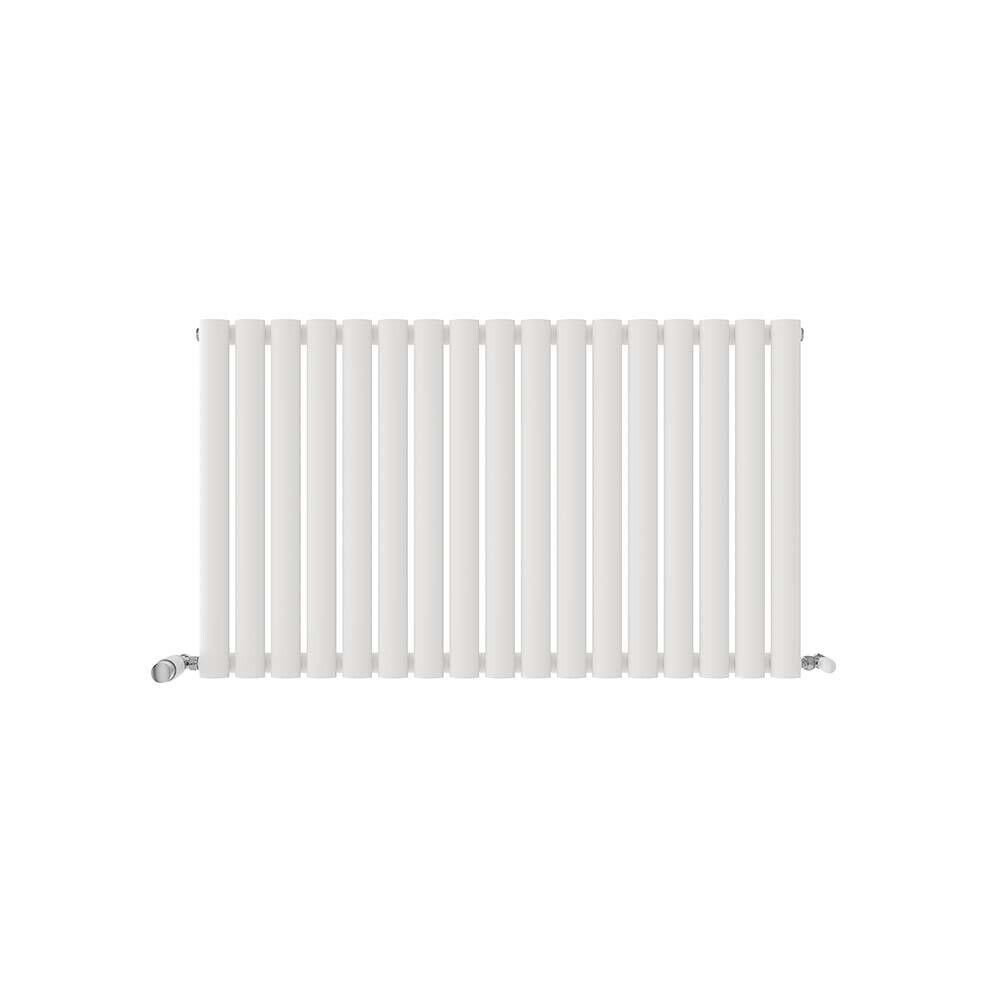 iBathUK Princia Horizontal Single Oval Panel Radiator Angled Valve