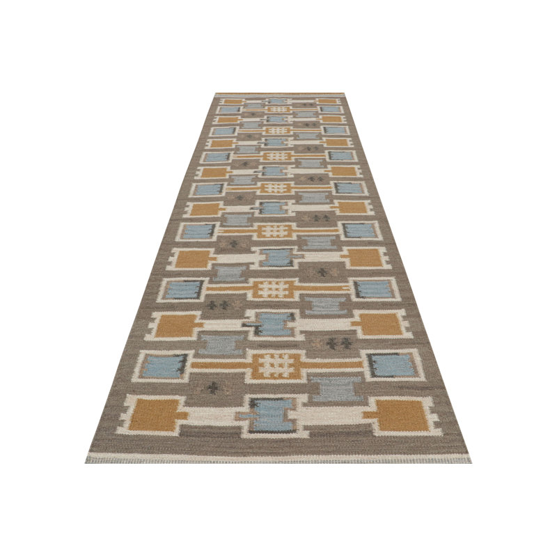 Scandinavian Wool Geometric Area Rug, Rectangle 6' x 9'