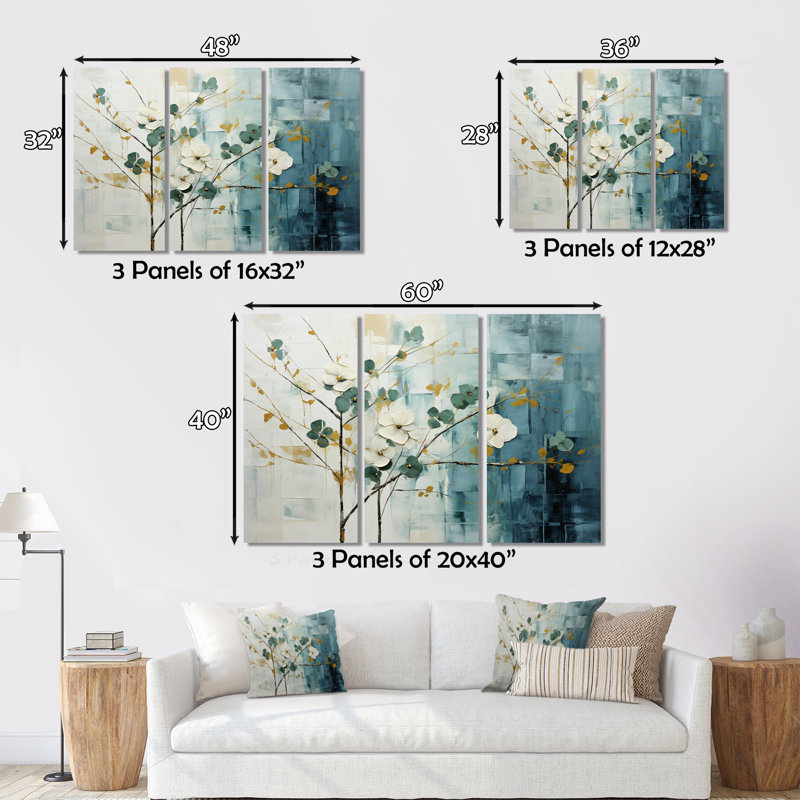 «Subtle Serenity III - Abstract Collages», ensemble d'art sur toile, H 40 po x l 60 po x P 1 po
