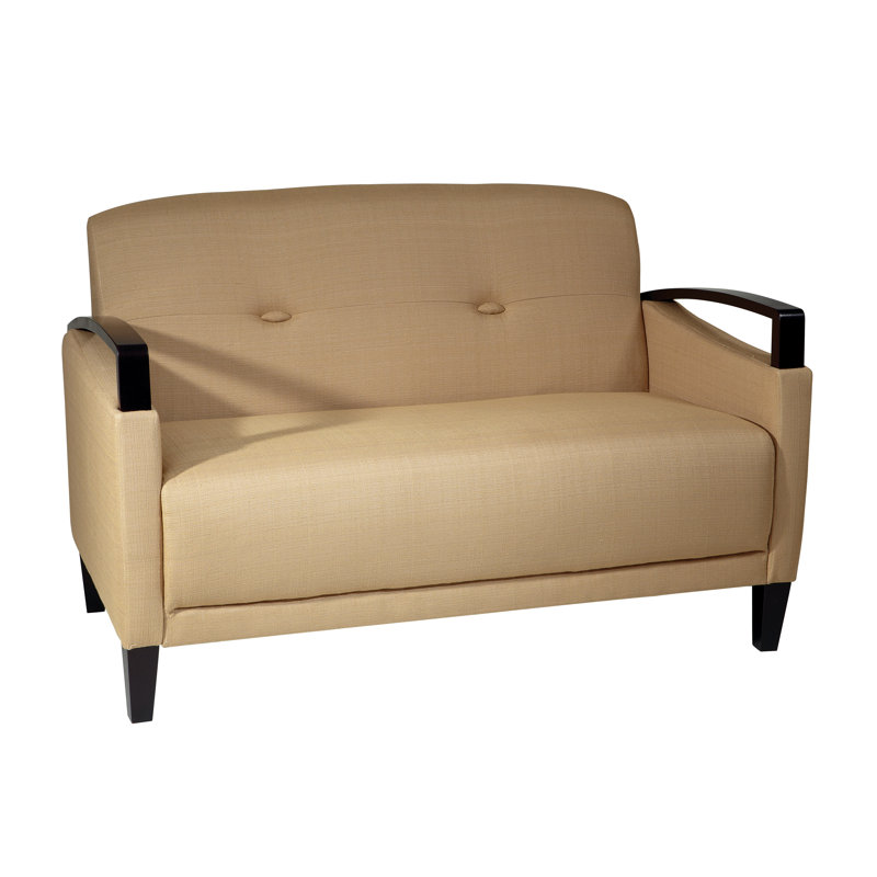 Fabric 49.25'' Reception Loveseat, Woven Cream