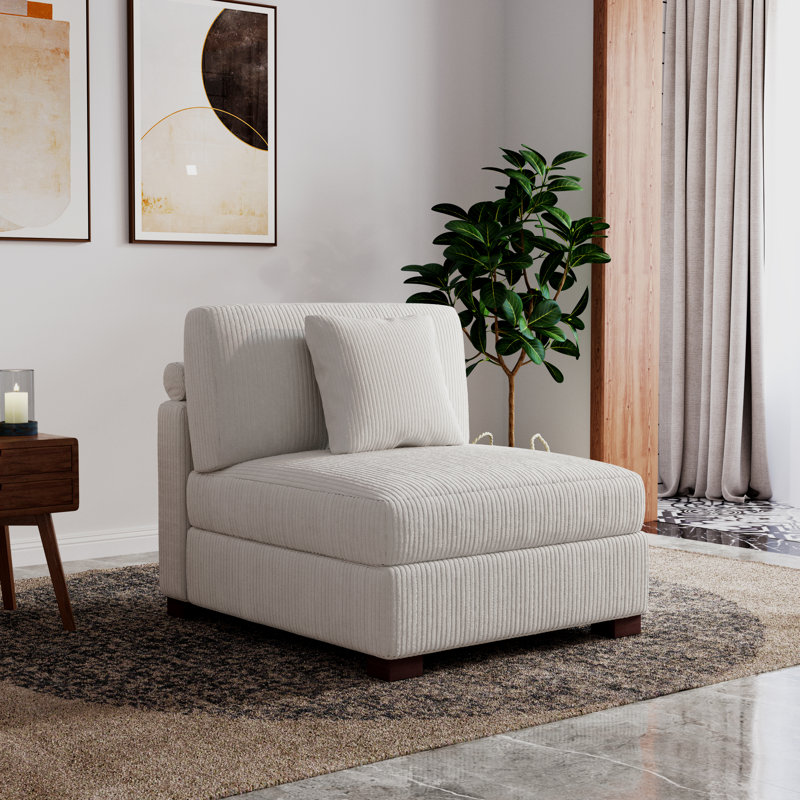 Upholstered Accent Chair, Beige
