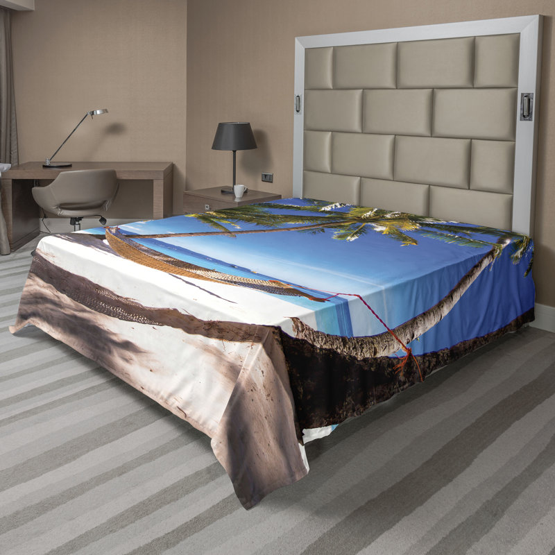 Drap de plage Ambesonne, Drap plat pour très grand lit californien