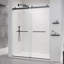 Portes de douche et de baignoire coulissantes sans cadre, acier inoxydable réglable, noir mat moderne