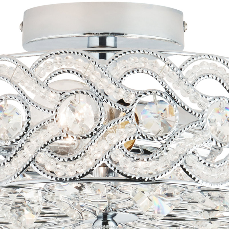 11.5"W Nowthen Nickel Semi-Flush Mount Ceiling Fixture