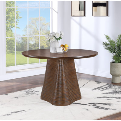 Izahia 48" Solid Wood Pedestal Dining Table