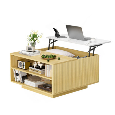 Table basse à plateau relevable avec rangement pour le salon