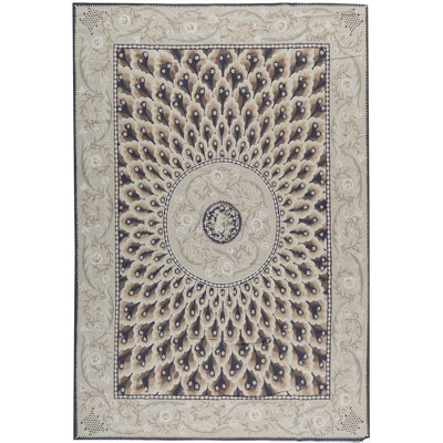 Hand-Knotted High-Quality Brown and Beige Area Rug