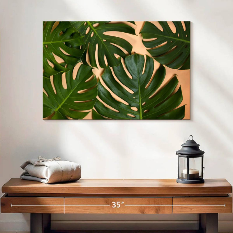 Décor de feuilles Harnek Monstera, H 16 po x l 24 po