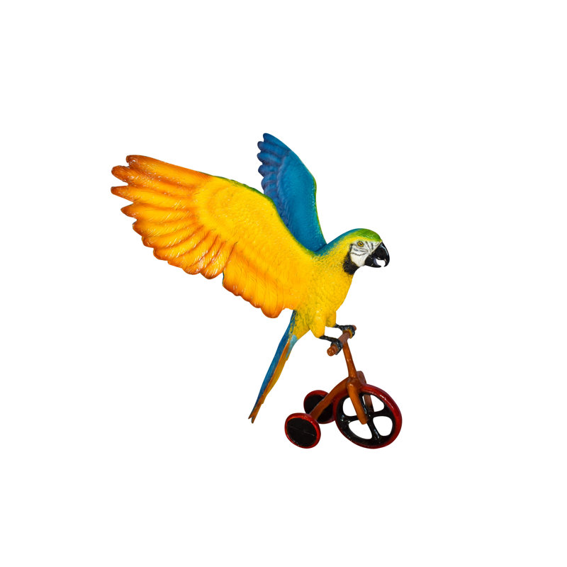 Ewel Colourful Parrot Riding a Tricycle Statue