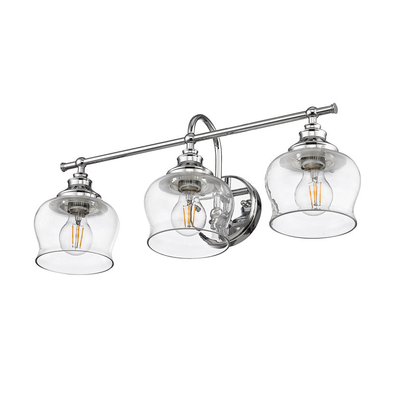 Daphne 3-Light Vanity Light in Chrome with Clear Glass
