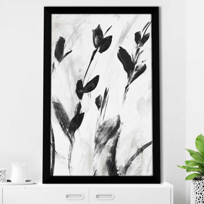 " Misty Gray Leaves II " Acrylic Painting