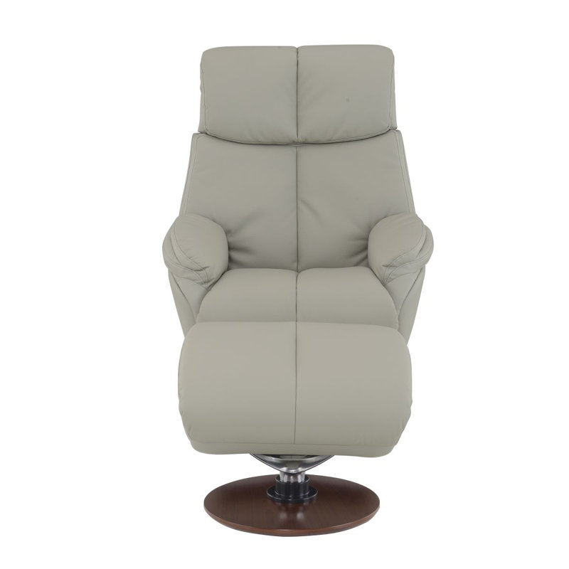 Fauteuil d'appoint en cuir fleur Kandoro