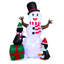 Bonhomme de neige gonflable de Noël et pingouins