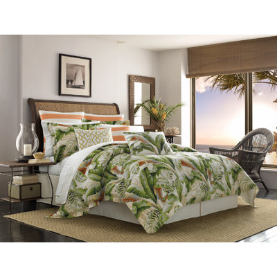 Coussin décoratif en toile de coton orange Tommy Bahama Palmiers