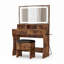Meuble-lavabo avec grand miroir à DEL Kathryne, 4 tiroirs de tailles différentes et un support de montage supplémentaire, une table de maquillage avec prises pour la chambre à coucher-54167392