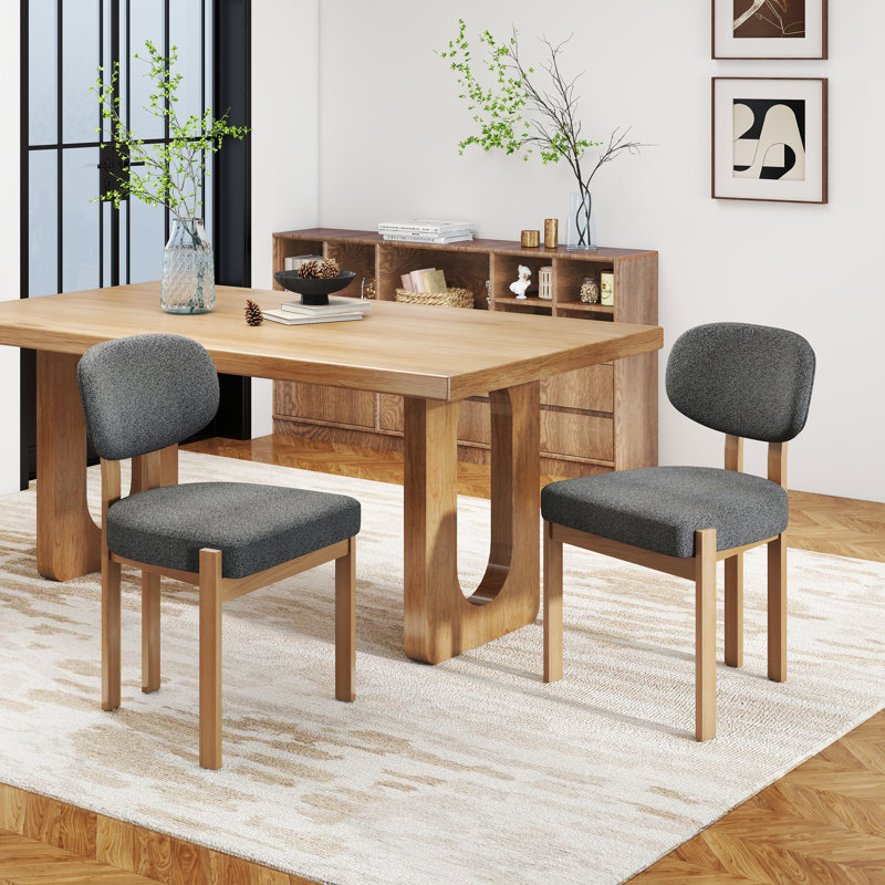 Ensemble de chaises de salle à manger en bois massif, chaise de salle à manger rembourrée en tissu de style campagnard moderne, chaises de cuisine, pieds en bois pour salle à manger, salon, chambre à coucher (chaises seulement)