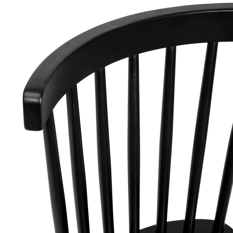 Callum Commercial Grade Solid Wood Windsor Style Dining Room Chairs, Black