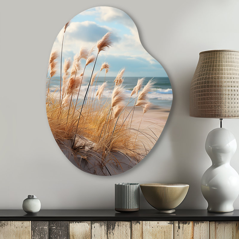 Marable Beach Photo Coastal Harmony I - forme unique de décoration côtière en métal, sculpture murale asymétrique en métal