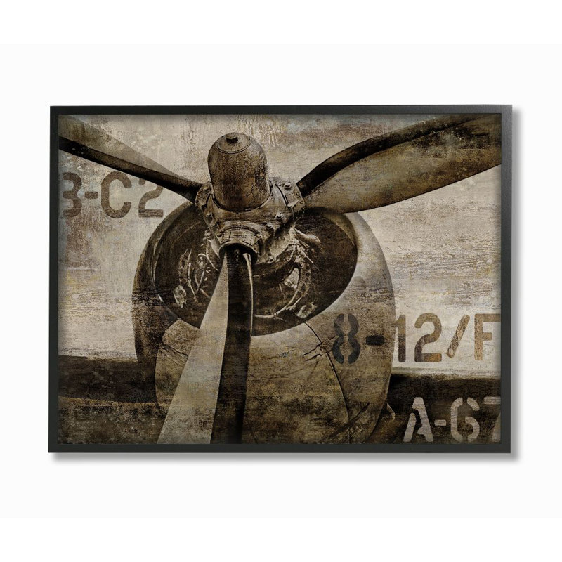 «Air plane Rotor Vintage Wood Texture» par Dylan Matthews - impression d'art graphique, H 24 po x l 30 po