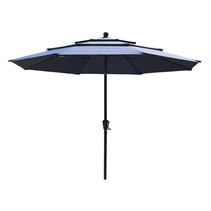 Parasol de marché pour patio 10 pi Mossas, Bleu marine