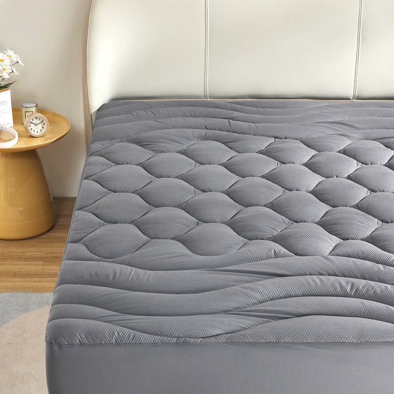 Protège-matelas imperméable, housse de matelas avec housse profonde en microfibre jusqu'à 21 po, housse de matelas imperméable et respirante, gris lavable à la machine